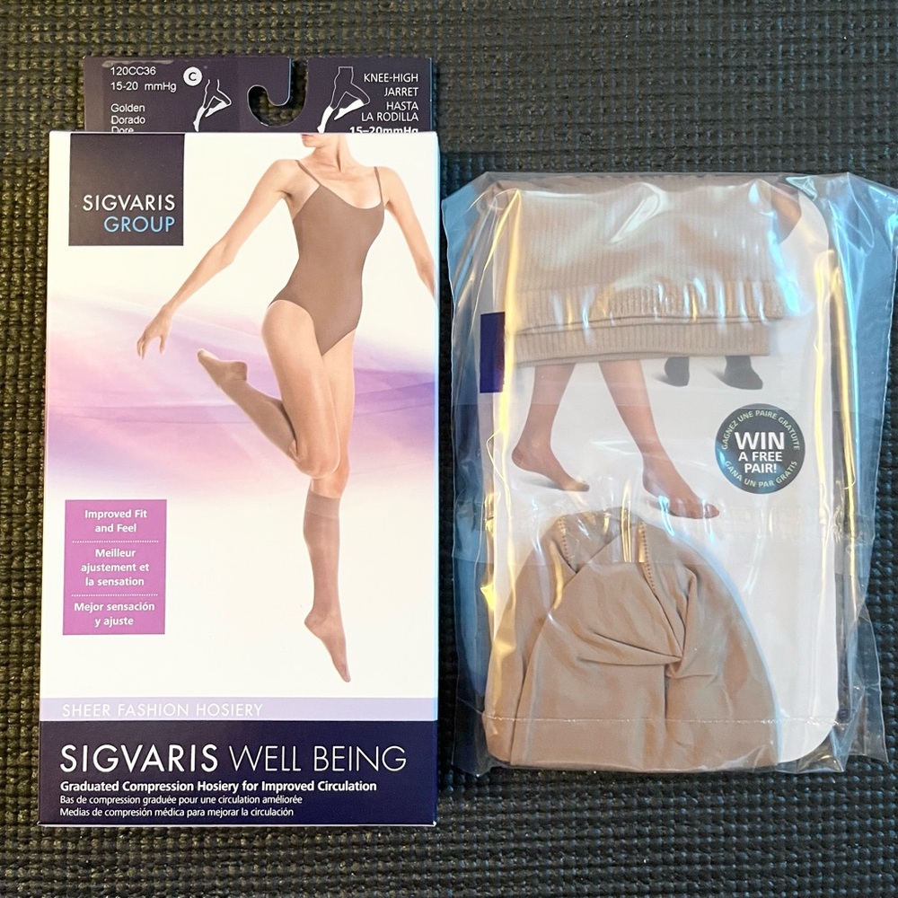 Sigvaris 15-20 mmHg Compression Knee High Stockings Size C Golden NWT